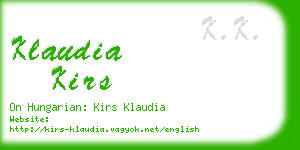 klaudia kirs business card